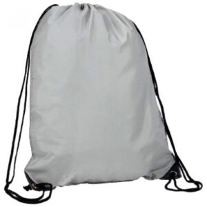 Light Grey Polyester Drawstring Bag 1