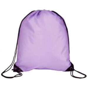 Lilac Polyester Drawstring Bag 1