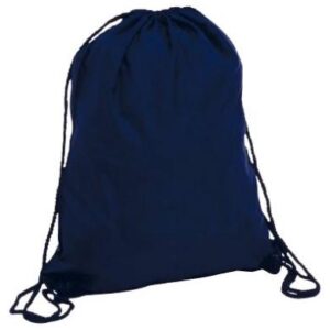 Navy Blue Polyester Drawstring Bag 1