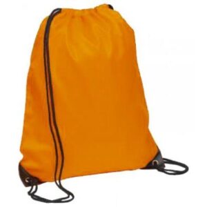 Orange Polyester Drawstring Bag 1