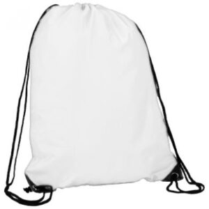 White Polyester Drawstring Bag