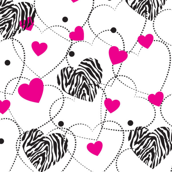 Zebra Hearts Wrapture Printed Tissue 1